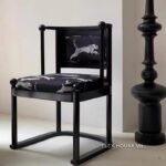 Ghế ăn gỗ họa tiết báo đốm cổ điển JX613