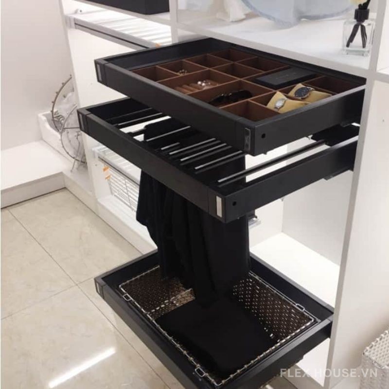Giá để đồ gập âm tủ áo bằng mây tre YLF003C