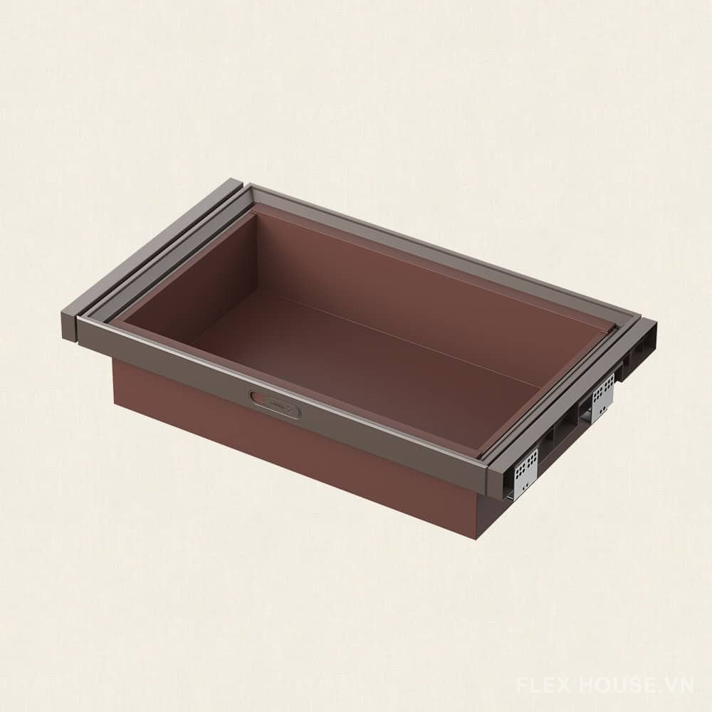 Giá để đồ gấp âm tủ màu nâu Taura YD06-BR
