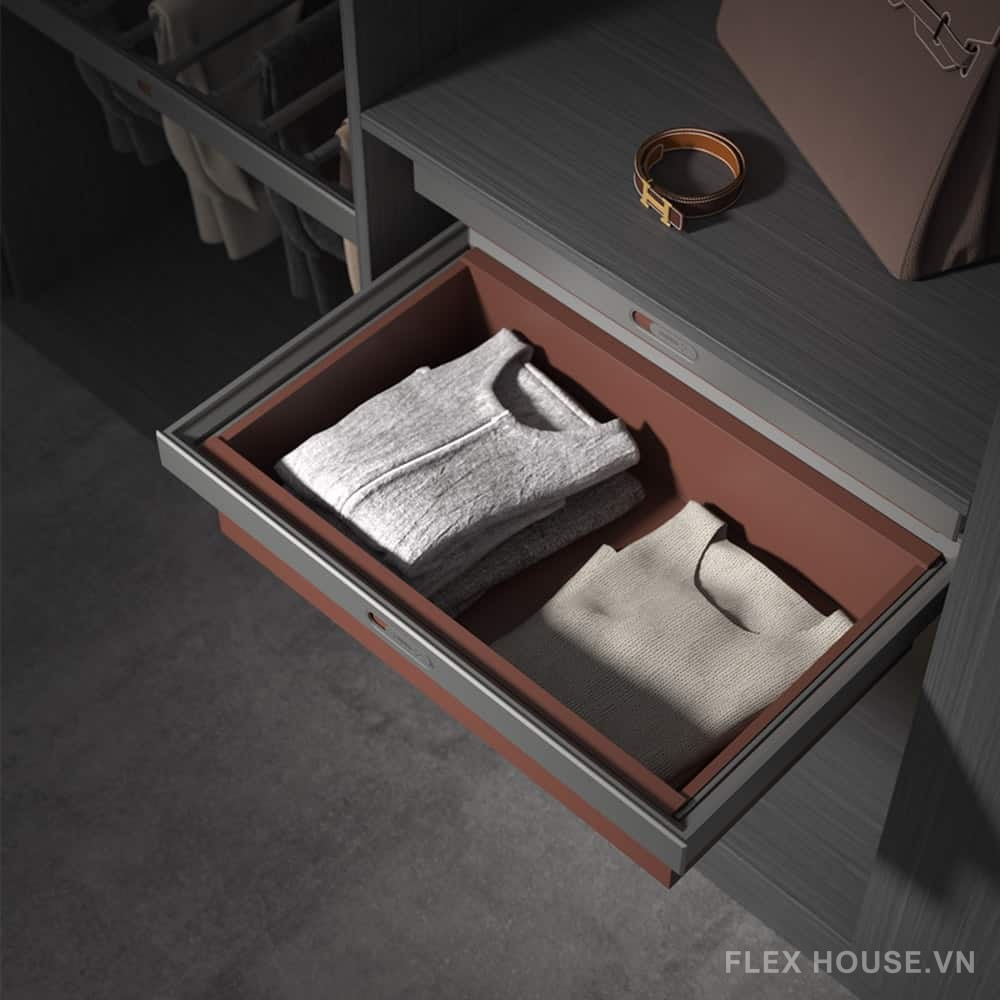 Giá để đồ gấp âm tủ màu xám Taura YD06-GR