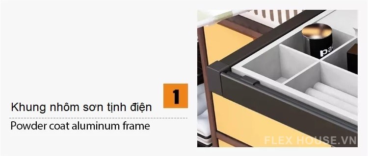 Giá đựng đồ trang sức âm tủ ray giảm chấn Taura SV07 4