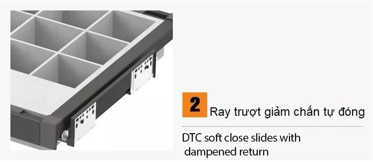 Giá đựng đồ trang sức âm tủ ray giảm chấn Taura SV07 3