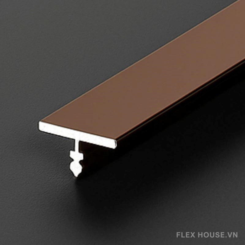 Nẹp nhôm trang trí thanh chữ T bóng gương HB-T 7 Nẹp nhôm trang trí thanh chữ T bóng gương HB-T 12