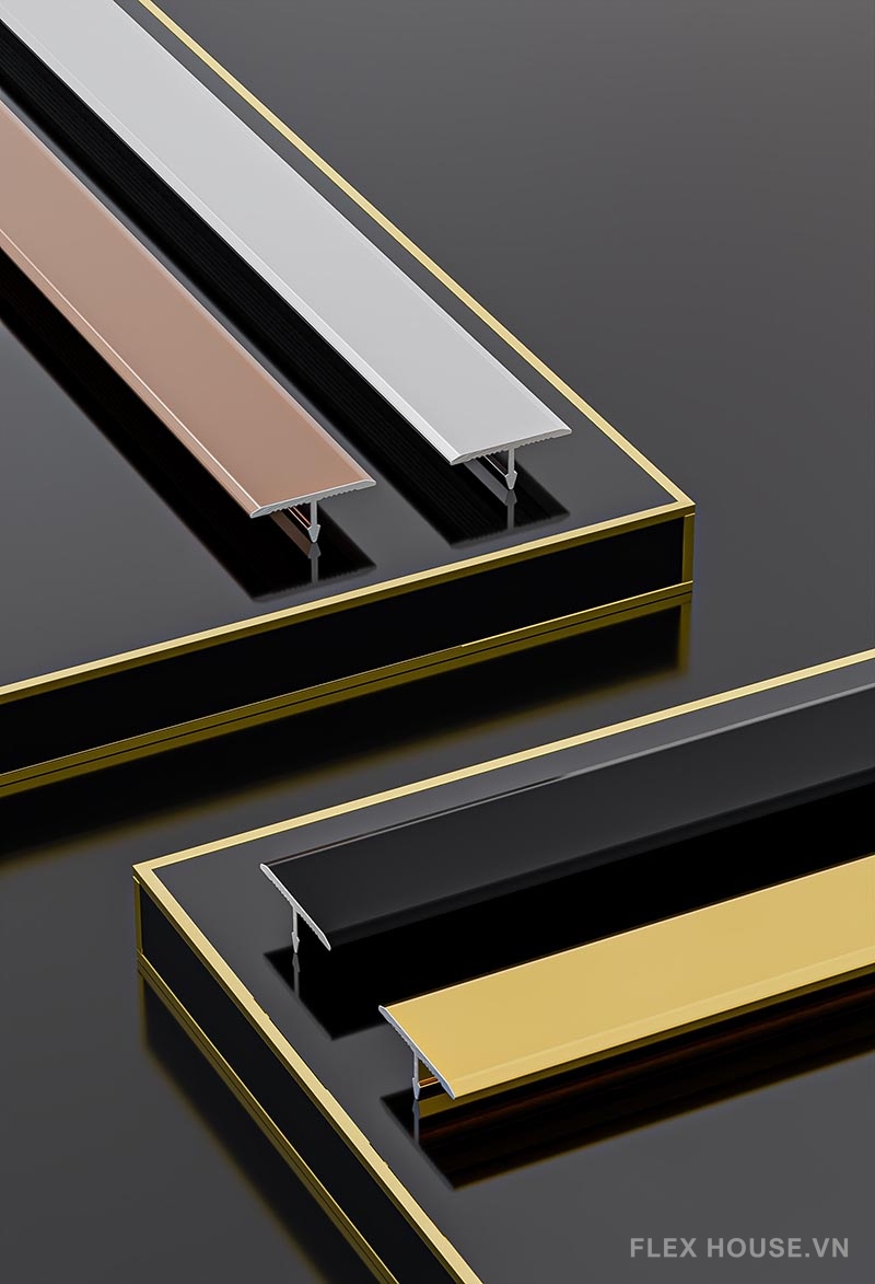 Nẹp nhôm trang trí thanh chữ T bóng gương HB-T 1 Nẹp nhôm trang trí thanh chữ T bóng gương HB-T 6