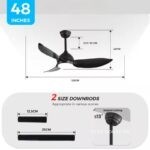 Quạt trần đèn 3 cánh abs cong nghệ thuật ESC329 (2)