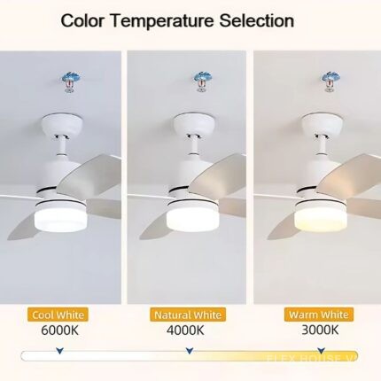 Quạt trần đèn 3 cánh gỗ điều khiển từ xa thông minh ESC300D (5)
