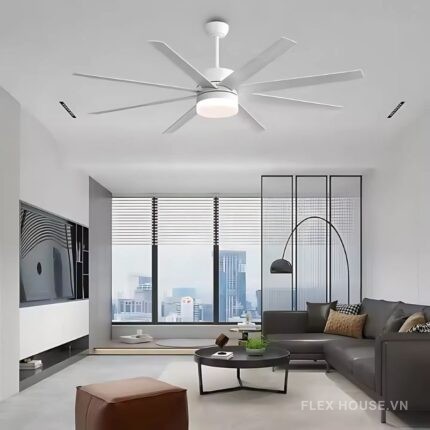 Quạt trần đèn 8 cánh màu trắng sang trọng ESC336YY (3)