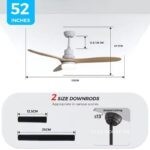 Quạt trần đèn thông minh 3 cánh gỗ phong cách Bắc Âu ESCC141B (2)