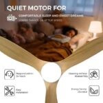 Quạt trần đèn thông minh 3 cánh gỗ phong cách Bắc Âu ESCC141B (4)