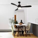 Quạt trần màu đen 3 cánh tích hợp đèn sang trọng ESC214 (4)