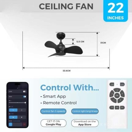 Quạt trần phòng khách 3 cánh ABS cao cấp ESCN24-5