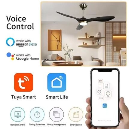 Quạt trần trang trí có đèn 5 tốc độ quạt thông minh ESC310B (3)