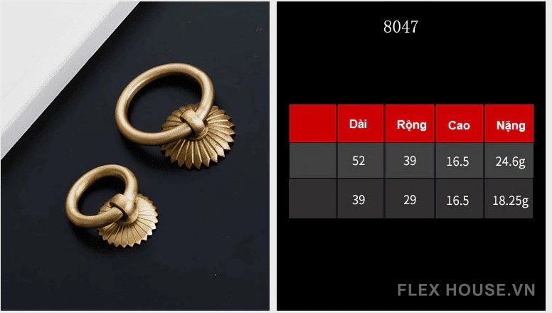 Tay nắm tủ cổ điển bằng đồng LDS8047 6 Tay nắm tủ cổ điển bằng đồng LDS8047 11