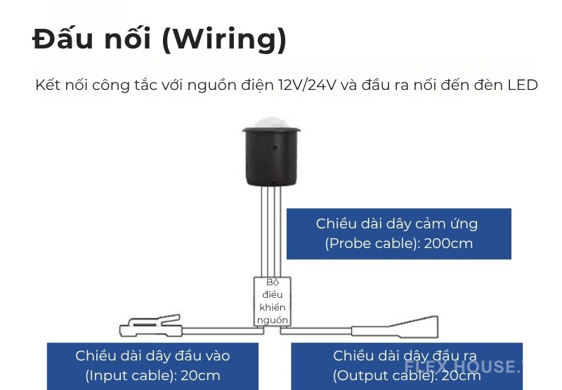 Minh họa đấu nối cảm biến đèn Led LDMK0011