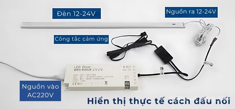 Cách đấu nối cảm biến đèn Led đóng mở cửa đơn có thể tháo rời LDMK0011