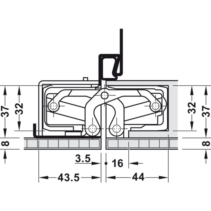 Bản lề âm TE540 tải trọng 100kg Hafele 924.17.323 3