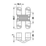 Bản lề âm cho cửa gỗ dày 22 - 26mm Hafele 341.07.545 (1)