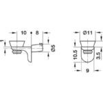 Bas đỡ kệ kính mạ niken Hafele 282.24.732 (1)