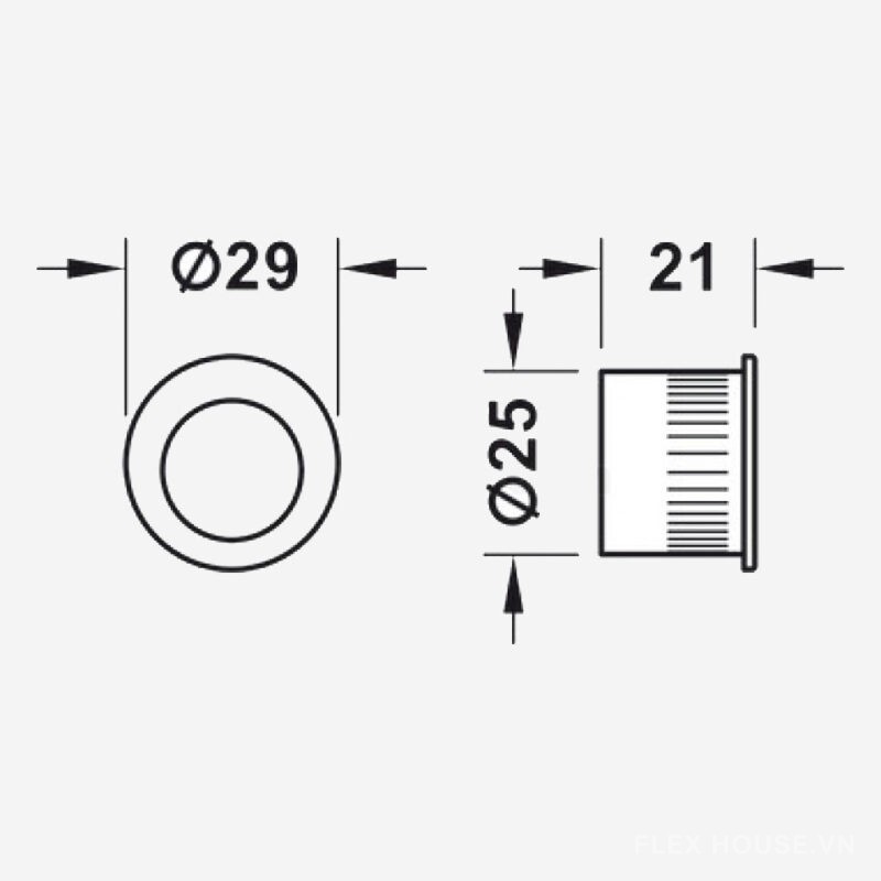 Bộ thân khóa tay nắm âm cho cửa trượt Hafele 911.27.500 2