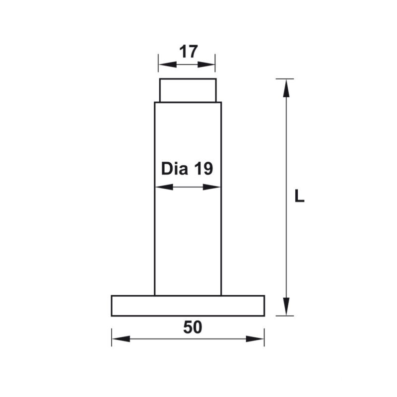 Chặn cửa gắn tường màu đen 82mm Hafele 937.13.533 2