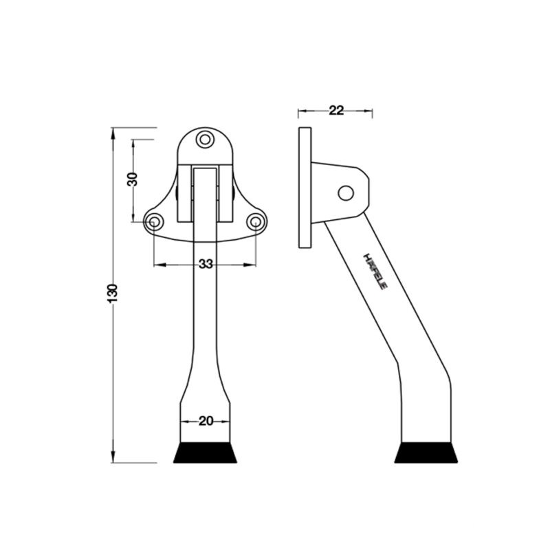 Chặn cửa móng ngựa Inox mờ Hafele 937.55.150 3