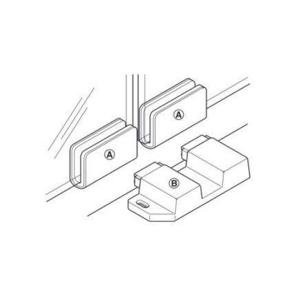 Chặn cửa nam châm cho cửa kính 2 cánh Hafele 245.67.320 (2)