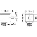 Bas đỡ kệ cho tủ kính Hafele 282.20.703 bắt vít Hafele 282.11.710 (1)