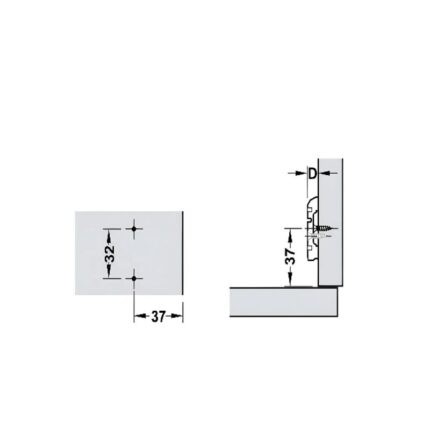 Đế bản lề trượt G1 4 lỗ Hafele 311.71.768 (1)
