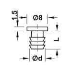 Đệm cửa tủ bằng nhựa Hafele 356.20.421 (1)