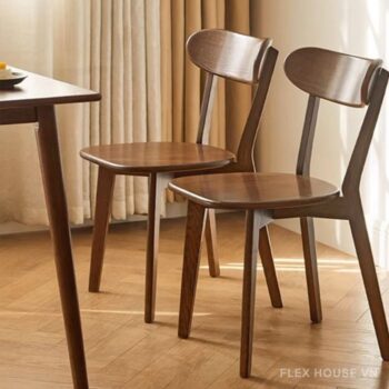 Ghế ăn tựa lưng khung gỗ phong cách Wabi Sabi LC1124