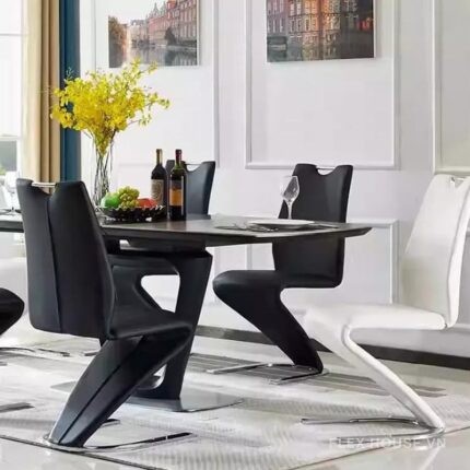 Ghế da bàn ăn chân chữ U kiểu dáng đuôi cá MRY001