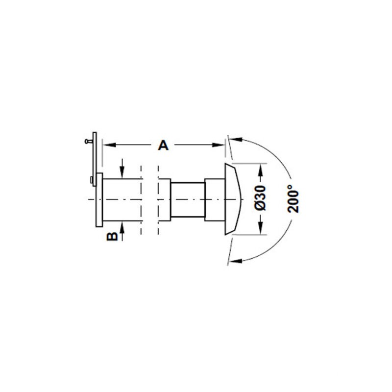 Mắt thần góc nhìn 200 độ 55-80mm Hafele 959.03.062 2