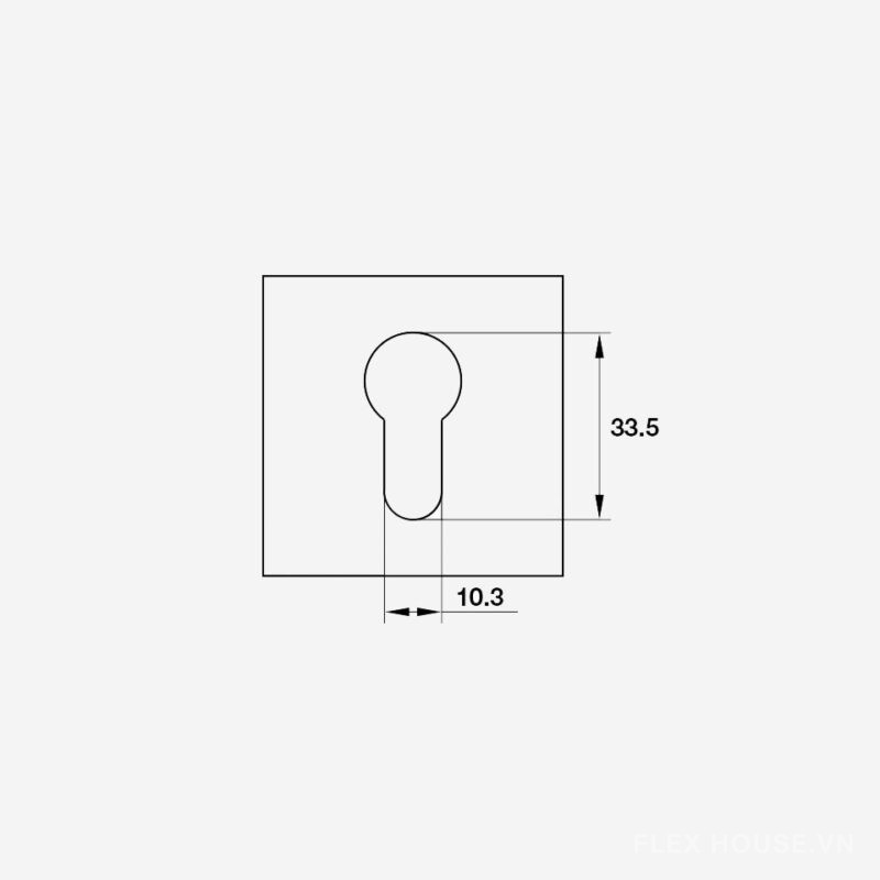 Nắp che ruột khóa vuông màu đen Hafele 903.58.204 2
