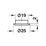 Nắp chụp thân khóa màu đen D19mm Hafele 219.19.350 (1)