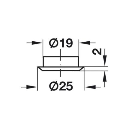 Nắp chụp thân khóa màu đen D19mm Hafele 219.19.350 (1)