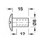 Ống giữ vít liên kết M6 bằng kim loại Hafele 267.07.910 (2)