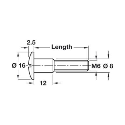 Ống giữ vít liên kết M6 dài 32mm Hafele 267.07.923 (1)