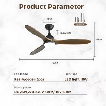 Quạt trần đèn LED 3 màu điều khiển thông minh ESCC193B