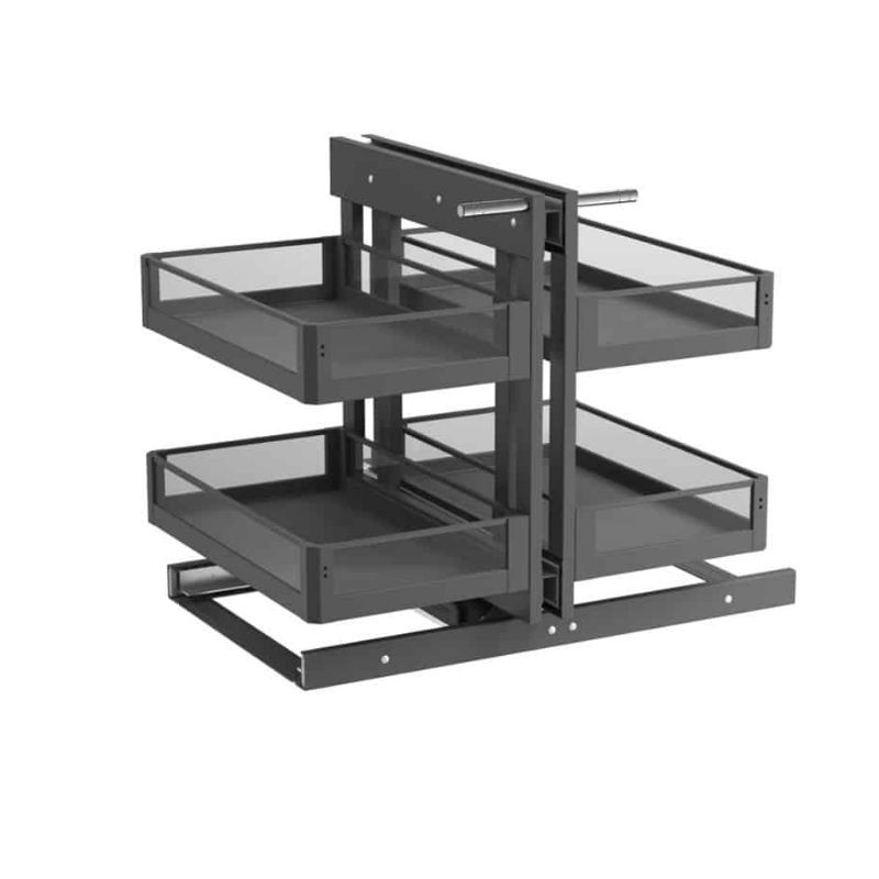 Rổ kéo so le góc tủ bếp vách kính Taura CK303