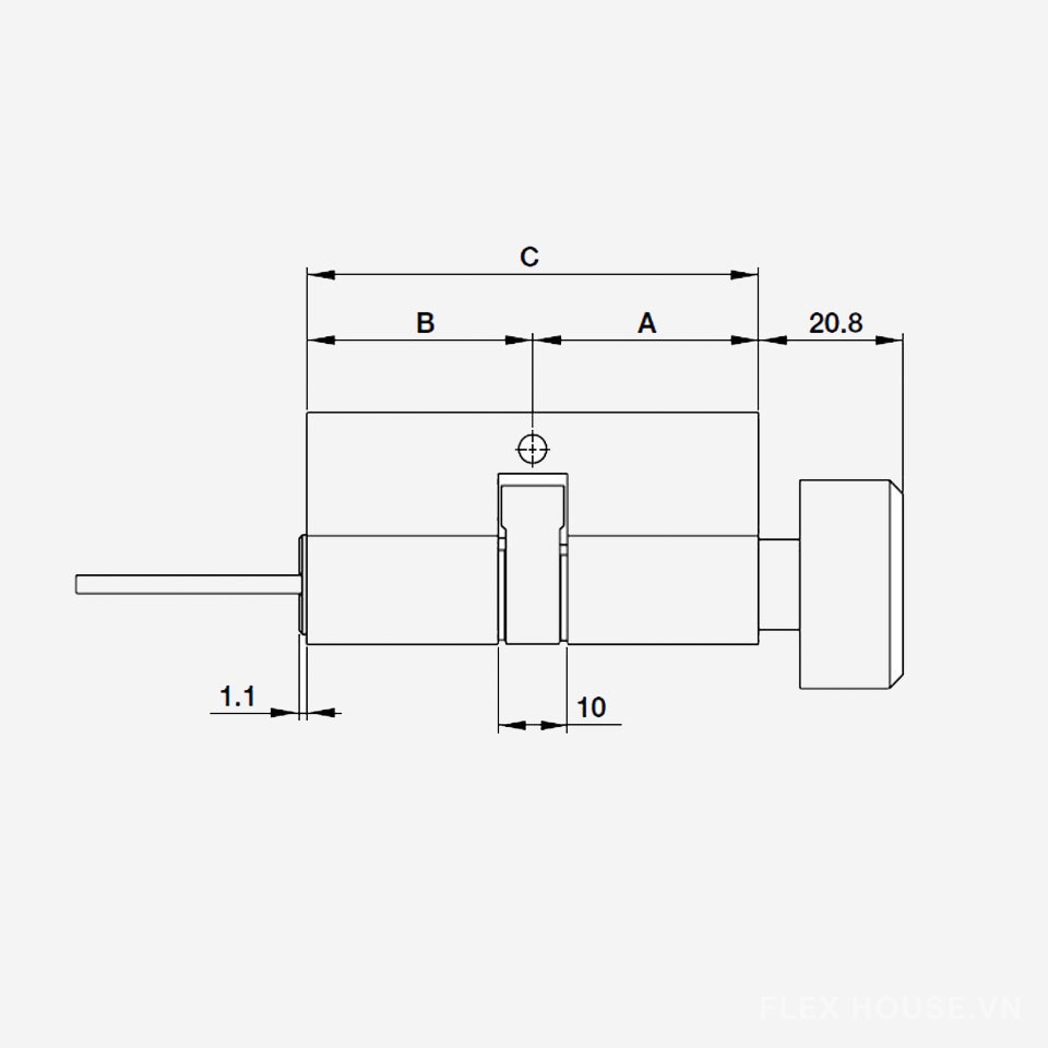 Ruột khóa Hafele đồng thau Oval 66mm 916.63.621 4