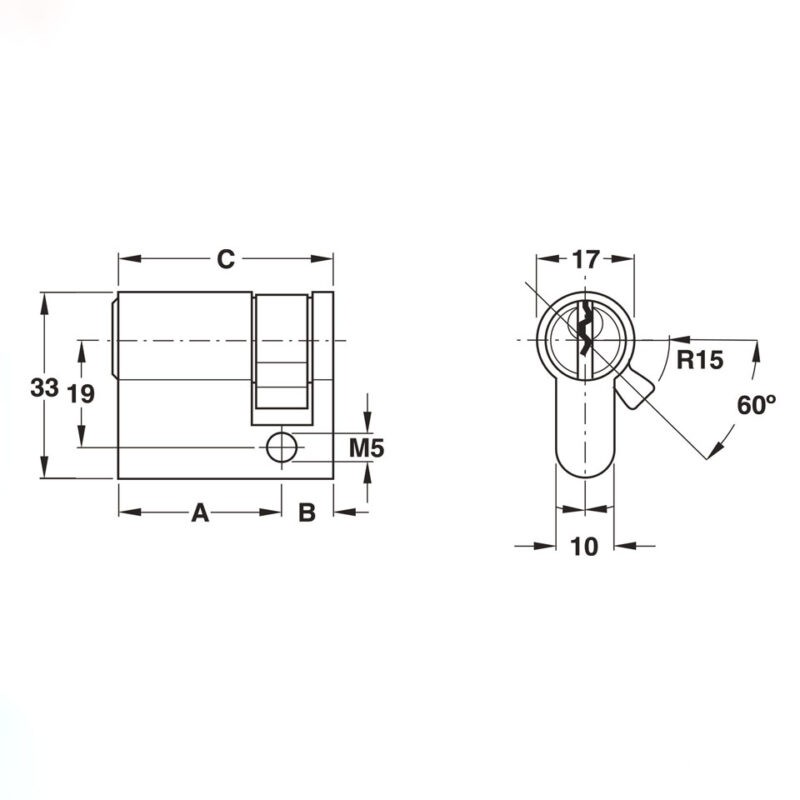 Ruột khóa đầu chìa đầu vặn 63mm Hafele 916.01.007 4