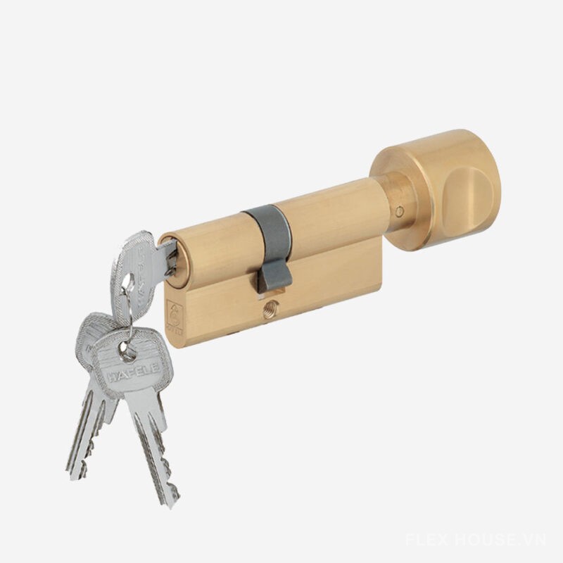 Ruột khóa đồng thau Hafele 1 đầu vặn 1 đầu chìa 916.96.662 1