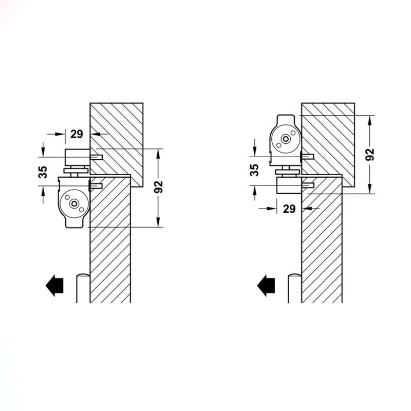 Tay đẩy hơi cùi chỏ 80Kg DCL83 Hafele 931.84.298 4