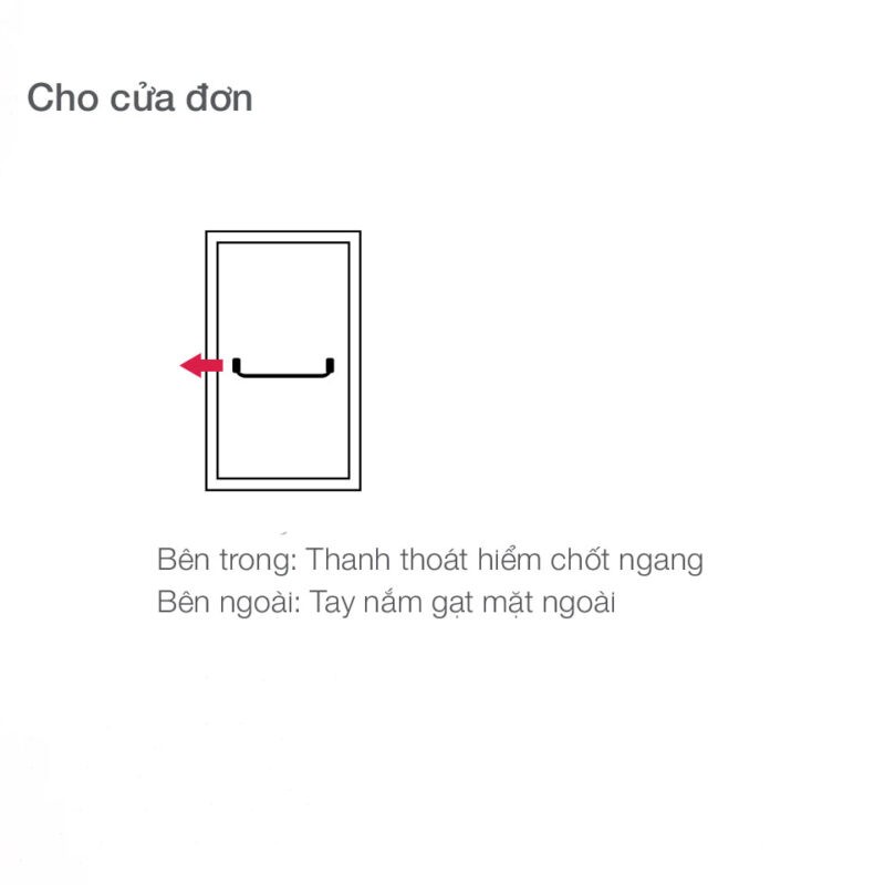 Tay gạt cửa thoát hiểm mặt ngoài màu đen Hafele 901.02.781 2