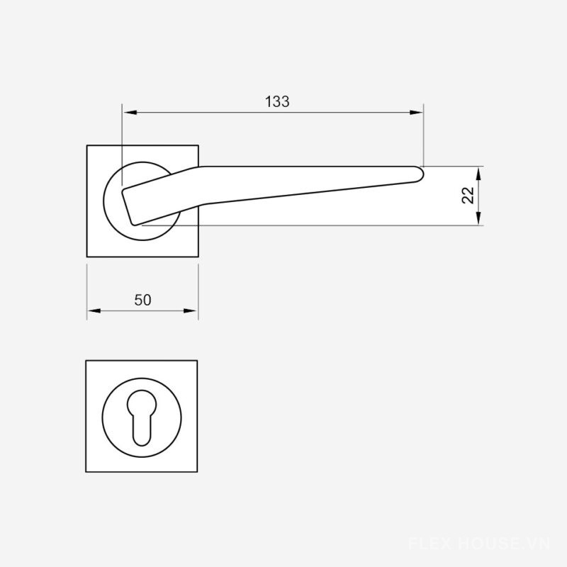 Tay nắm Hafele dòng Preso đồng thau mạ chrome mờ 901.98.810 7