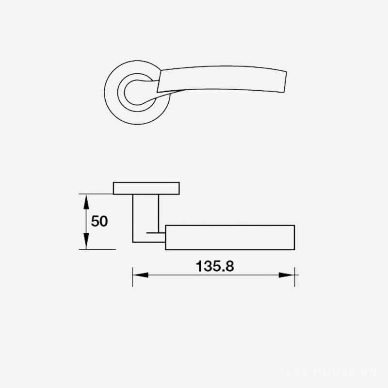 Tay nắm Inox 304 mờ cho cửa phòng Hafele 903.99.032 2