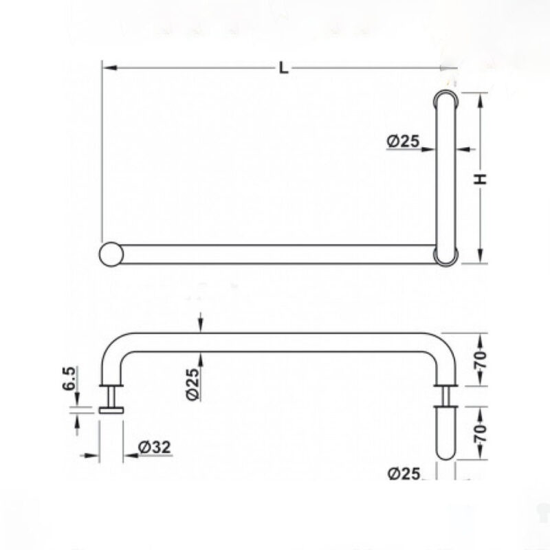 Tay nắm cửa kính PSS Hafele 981.52.108 1