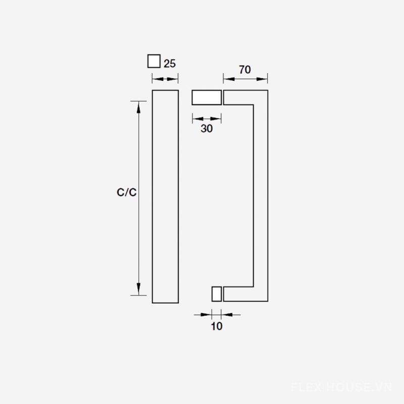 Tay nắm kéo Hafele hình vuông 903.02.030 1