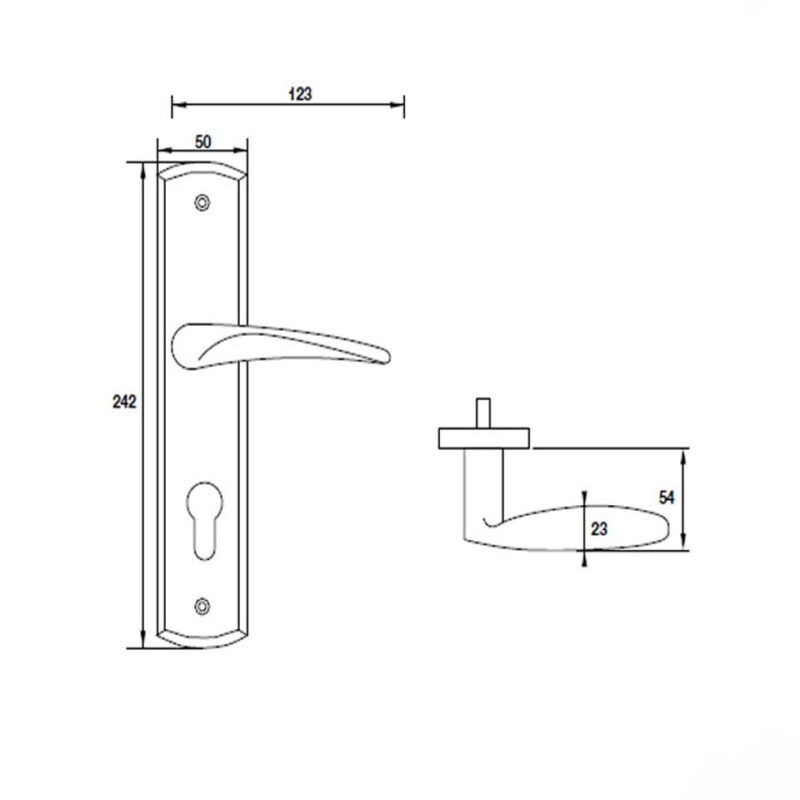 Tay nắm gạt Inox 316 đế dài 72mm Hafele 903.78.590 2