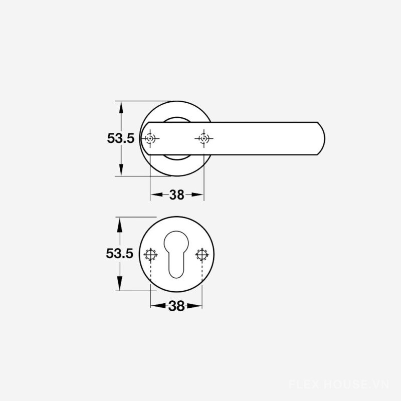 Tay nắm gạt có nắp che cửa nhà vệ sinh Hafele 903.99.986 2